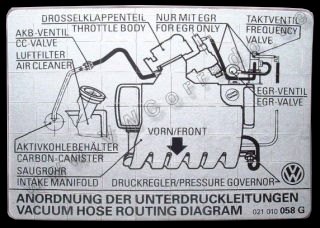 Aufkleber VR6 Motorraum - Unterdruckleitungen